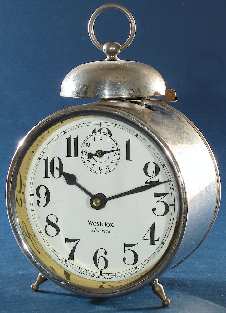 Westclox America Style 2 Nickel. Westclox America Style 2 Nickel Clock Example Photo