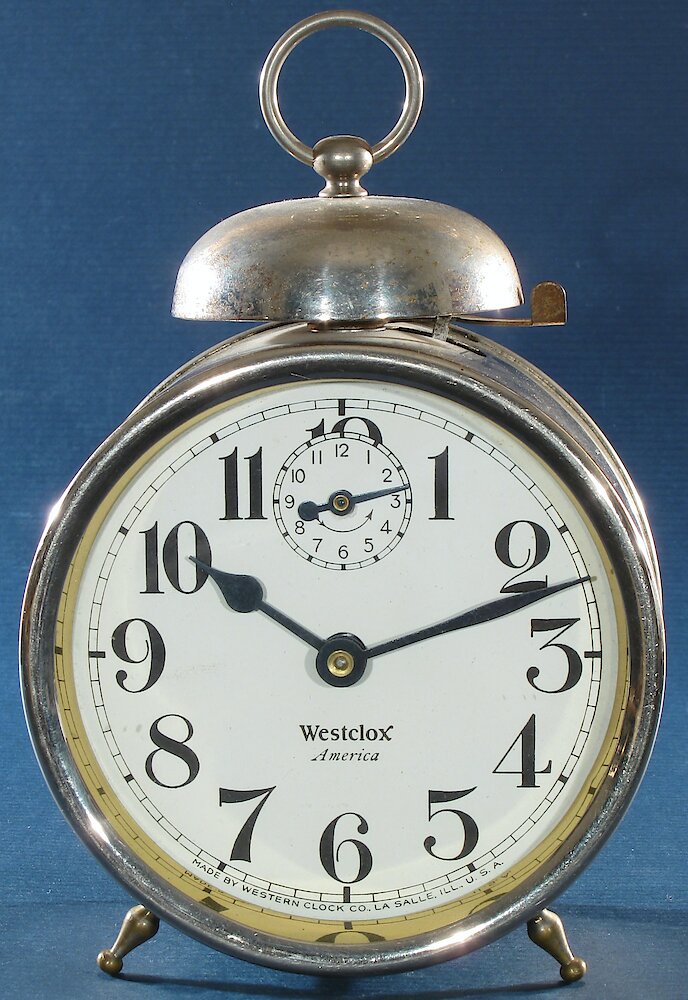 Westclox America Style 2 Nickel. Westclox America Style 2 Nickel Clock Example Photo