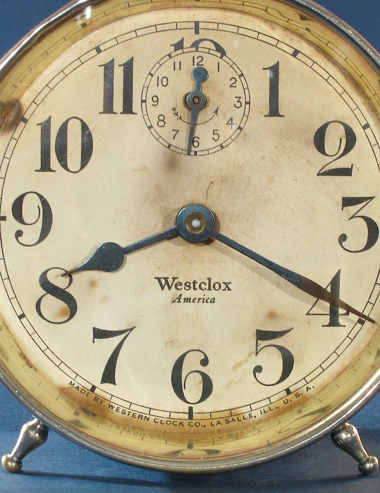 Westclox America Style 1b Nickel. Westclox America Style 1b Nickel Clock Example Photo