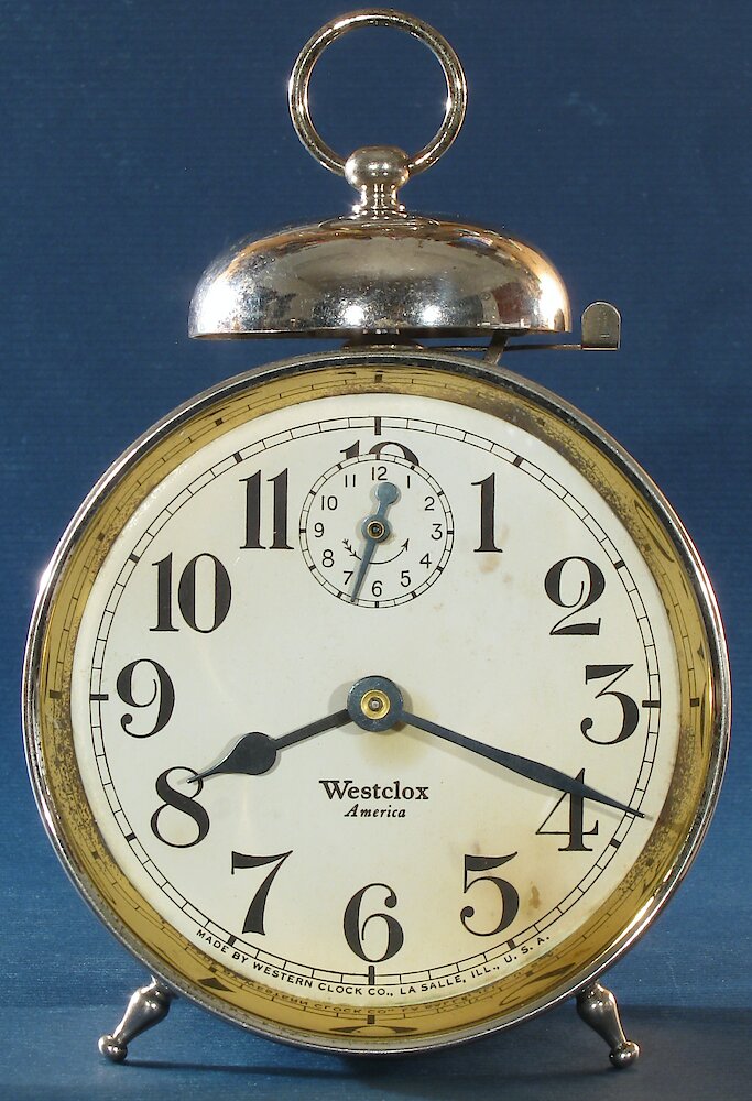 Westclox America Style 1b Nickel. Westclox America Style 1b Nickel Clock Example Photo