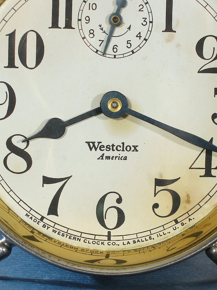 Westclox America Style 1b Nickel. Westclox America Style 1b Nickel Clock Example Photo