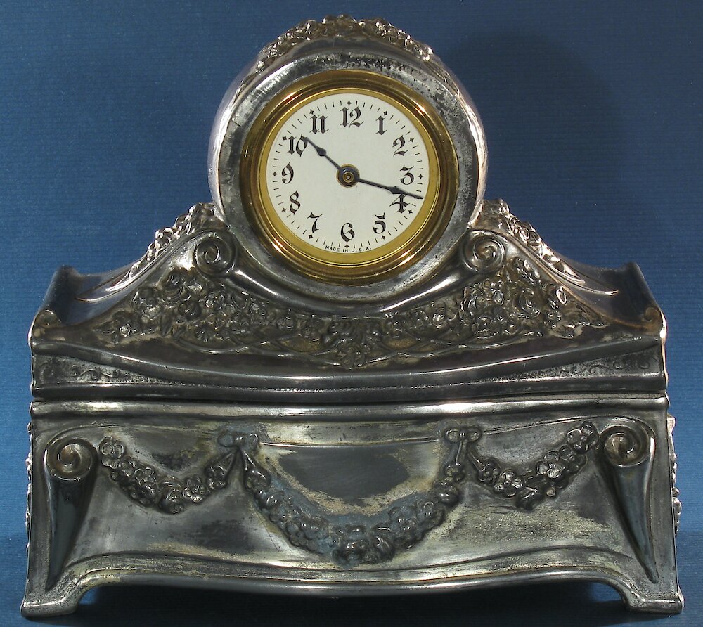 Tambour Gold Plate Jewelry Box. Tambour Gold Plate Jewelry Box Clock Example Photo