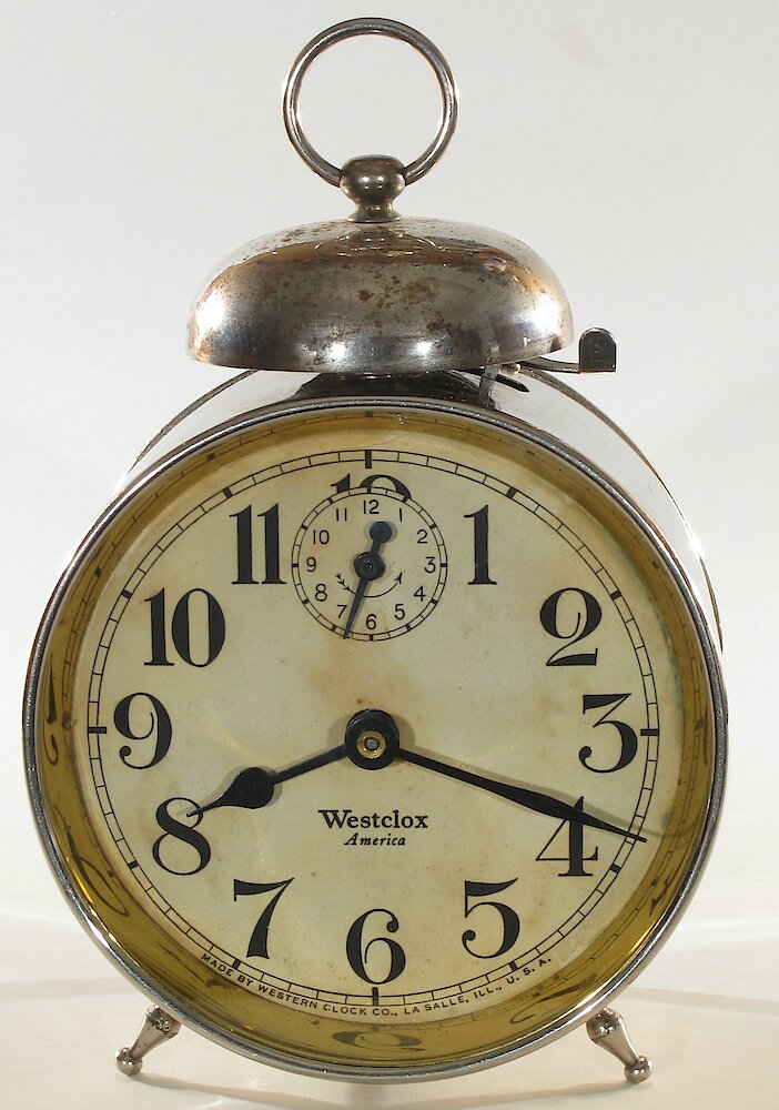 Westclox America Style 1b Nickel. Westclox America Style 1b Nickel Clock Example Photo