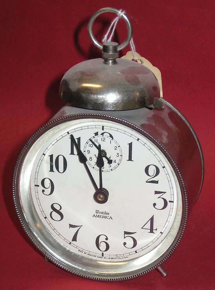 Westclox America Style 1 Nickel. Westclox America Style 1 Nickel Clock Example Photo