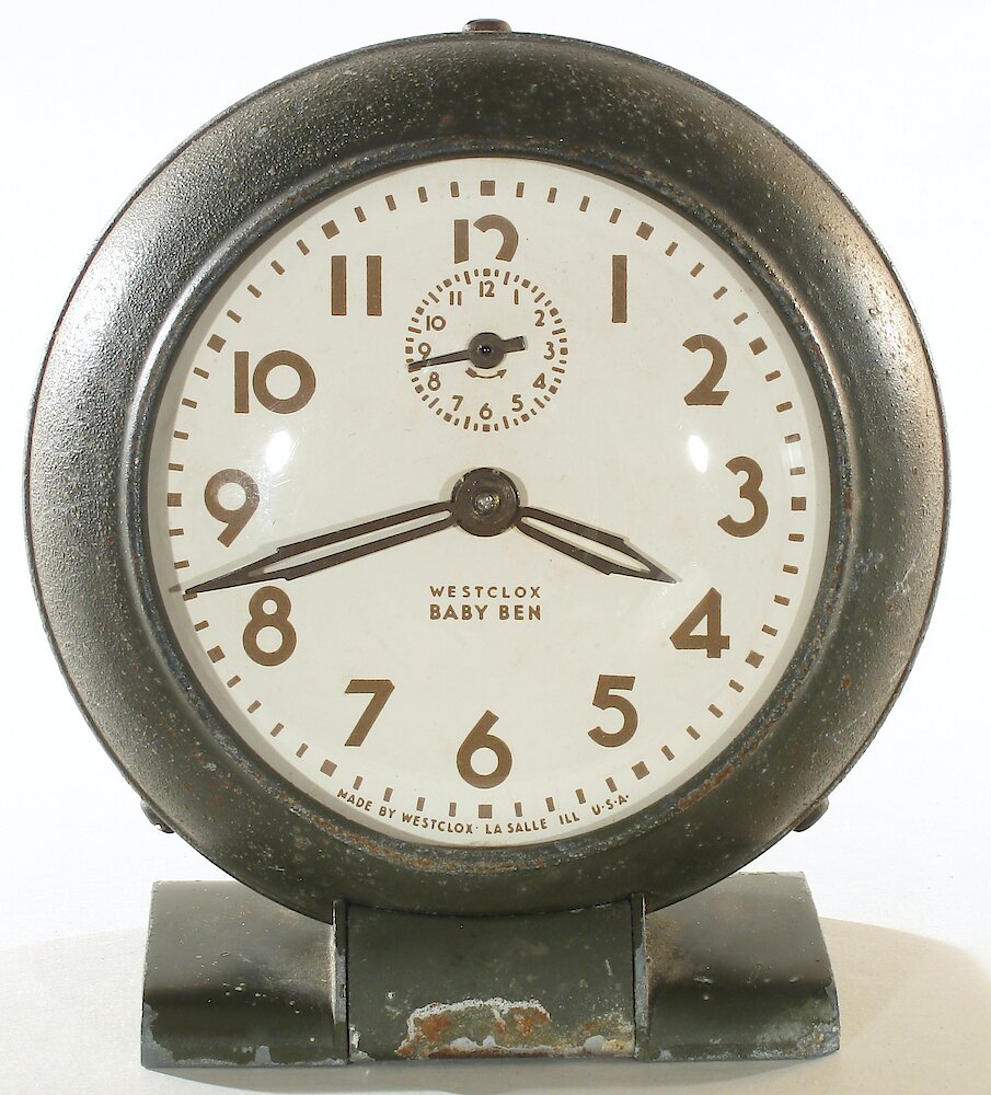 Westclox Baby Ben Style 5 Olive Drab Plain. Westclox Baby Ben Style 5 Olive Drab Plain Clock Example Photo