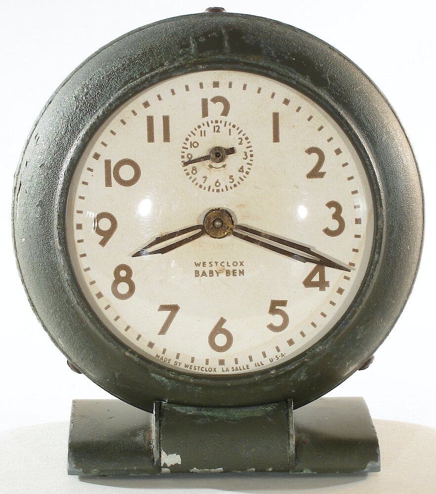 Westclox Baby Ben Style 5 Olive Drab Plain. Westclox Baby Ben Style 5 Olive Drab Plain Clock Example Photo