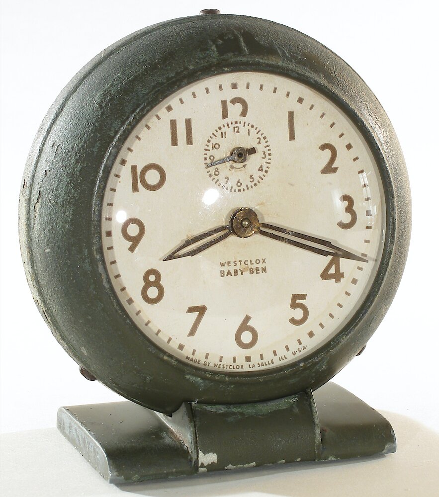 Westclox Baby Ben Style 5 Olive Drab Plain. Westclox Baby Ben Style 5 Olive Drab Plain Clock Example Photo