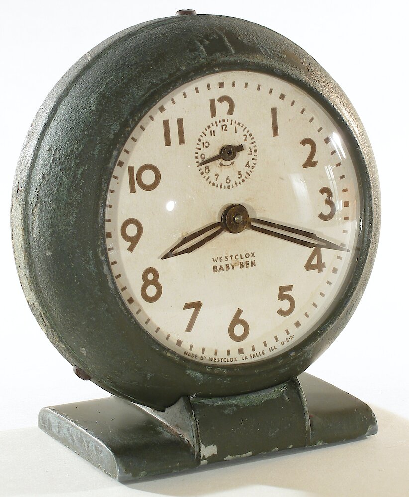 Westclox Baby Ben Style 5 Olive Drab Plain. Westclox Baby Ben Style 5 Olive Drab Plain Clock Example Photo