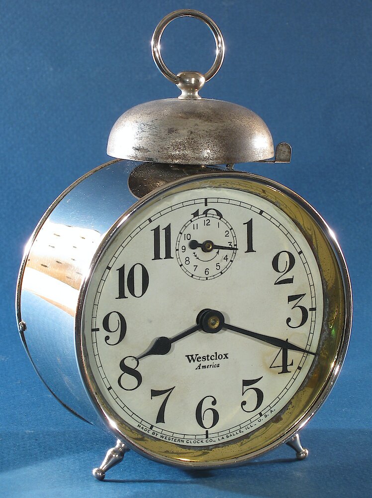 Westclox America Style 1b Nickel. Westclox America Style 1b Nickel Clock Example Photo