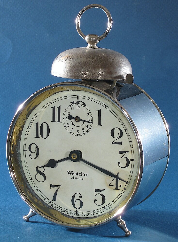 Westclox America Style 1b Nickel. Westclox America Style 1b Nickel Clock Example Photo