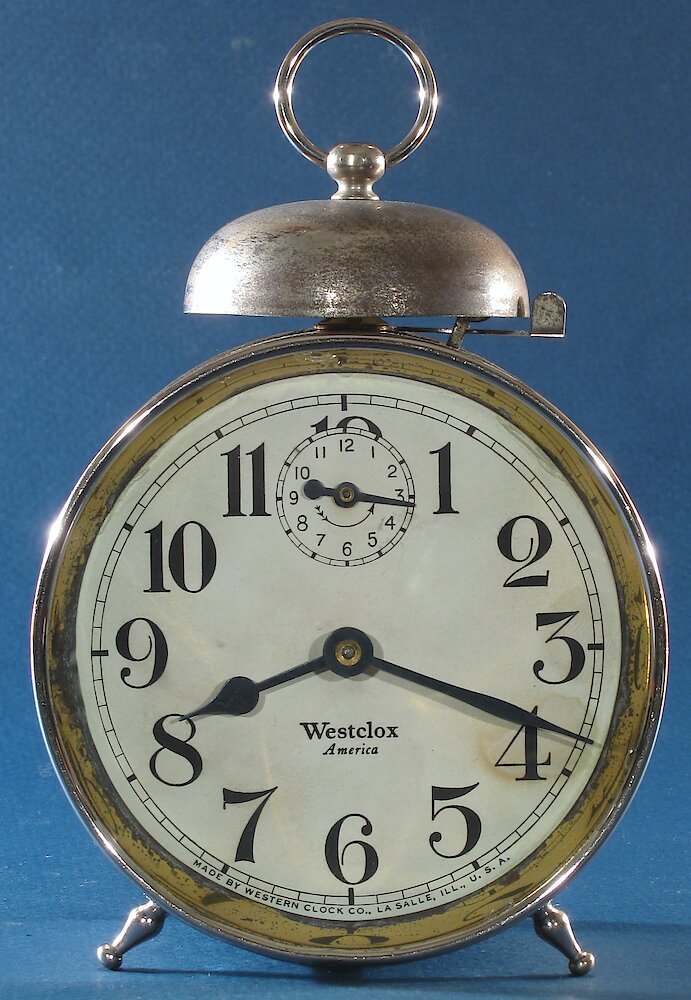 Westclox America Style 1b Nickel. Westclox America Style 1b Nickel Clock Example Photo