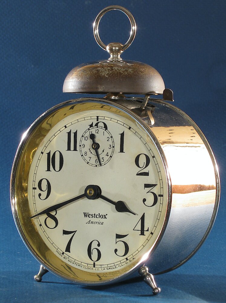 Westclox America Style 1b Nickel. Westclox America Style 1b Nickel Clock Example Photo