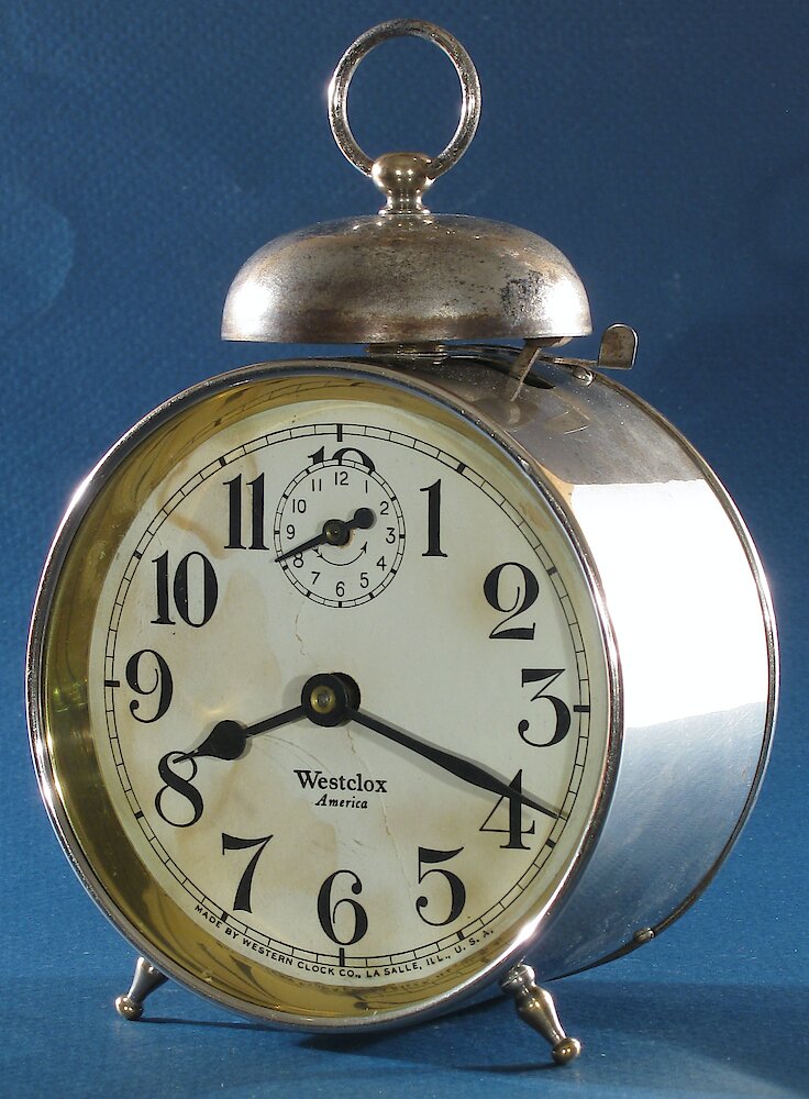 Westclox America Style 1b Nickel. Westclox America Style 1b Nickel Clock Example Photo