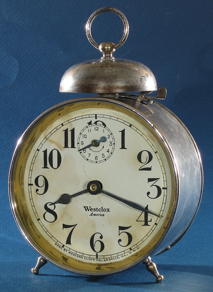 Westclox America Style 1b Nickel. Westclox America Style 1b Nickel Clock Example Photo