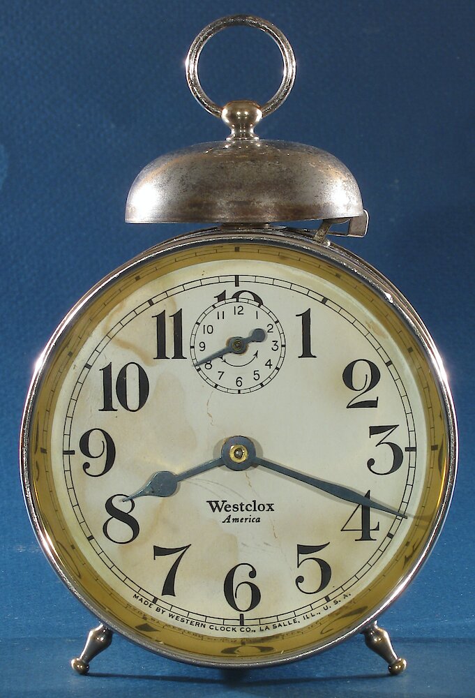 Westclox America Style 1b Nickel. Westclox America Style 1b Nickel Clock Example Photo