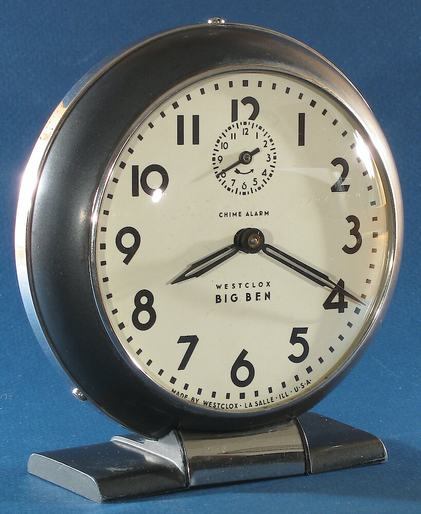 Westclox Big Ben Style 5 Chime Alarm Black Plain. Westclox Big Ben Style 5 Chime Alarm Black Plain Clock Example Photo