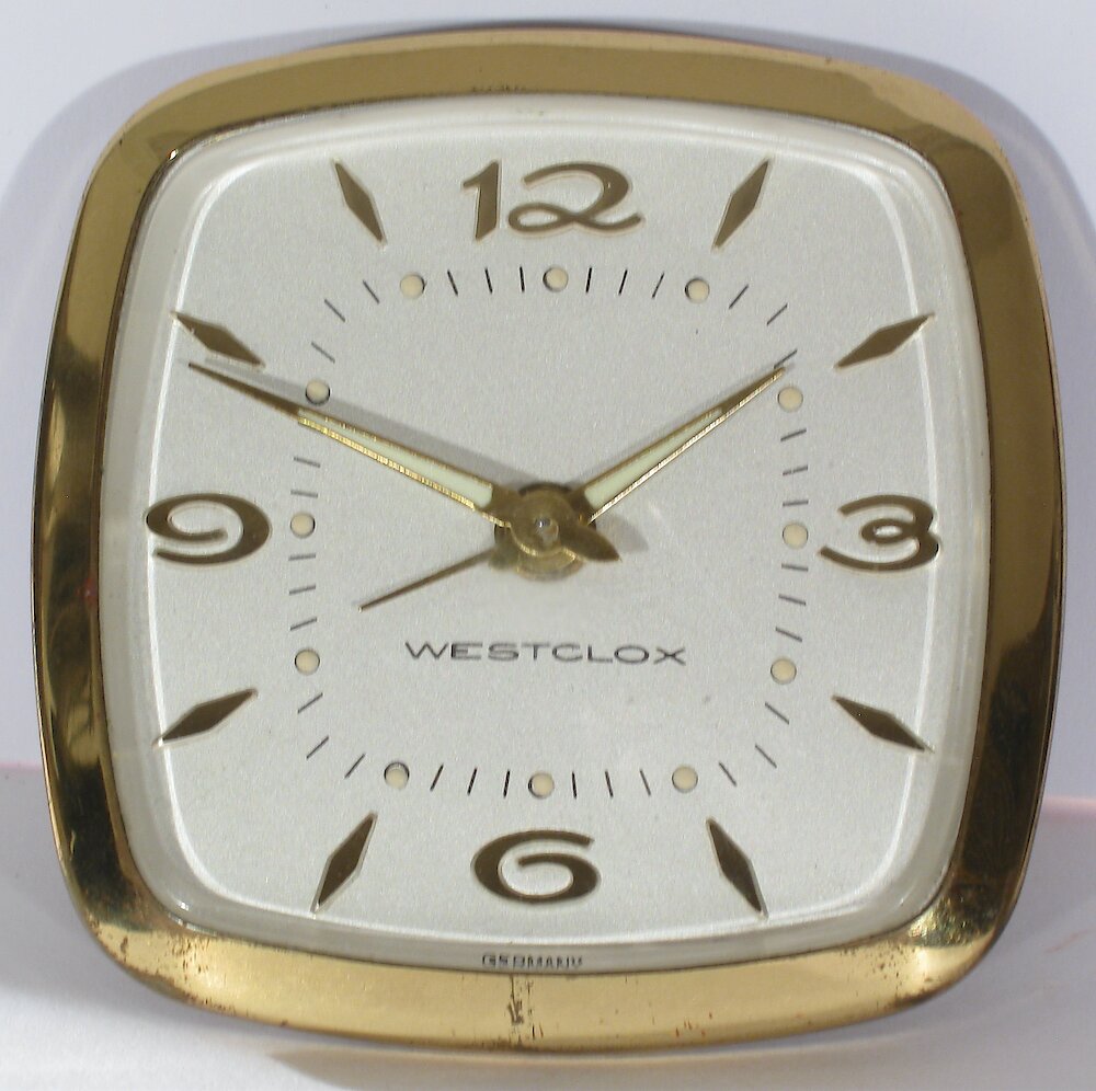 Westclox Travette Deluxe Seafoam Green. Westclox Travette Deluxe Seafoam Green Clock Example Photo