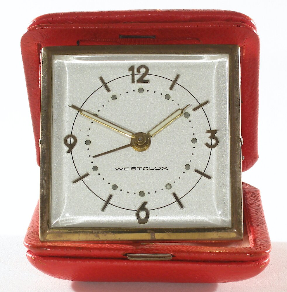 Westclox Travette Red 1959. Westclox Travette Red 1959 Clock Example Photo