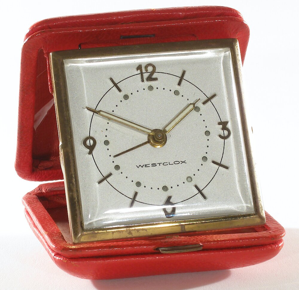 Westclox Travette Red 1959. Westclox Travette Red 1959 Clock Example Photo