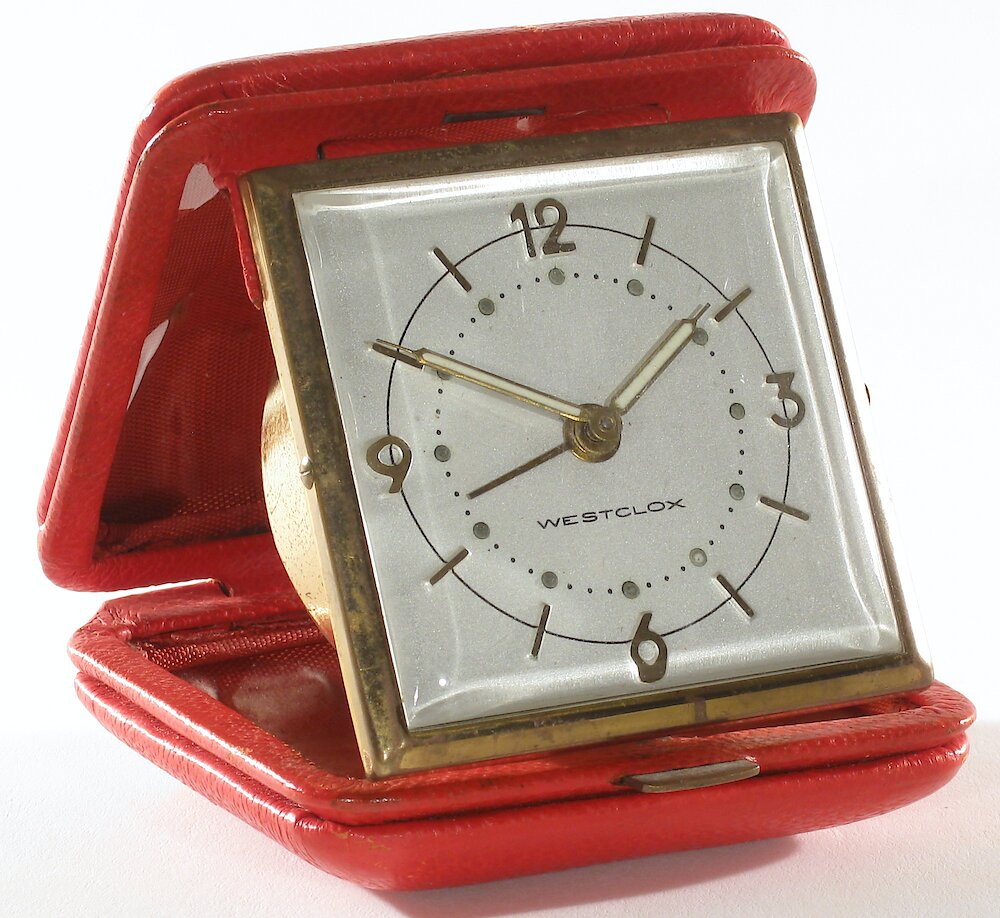 Westclox Travette Red 1959. Westclox Travette Red 1959 Clock Example Photo