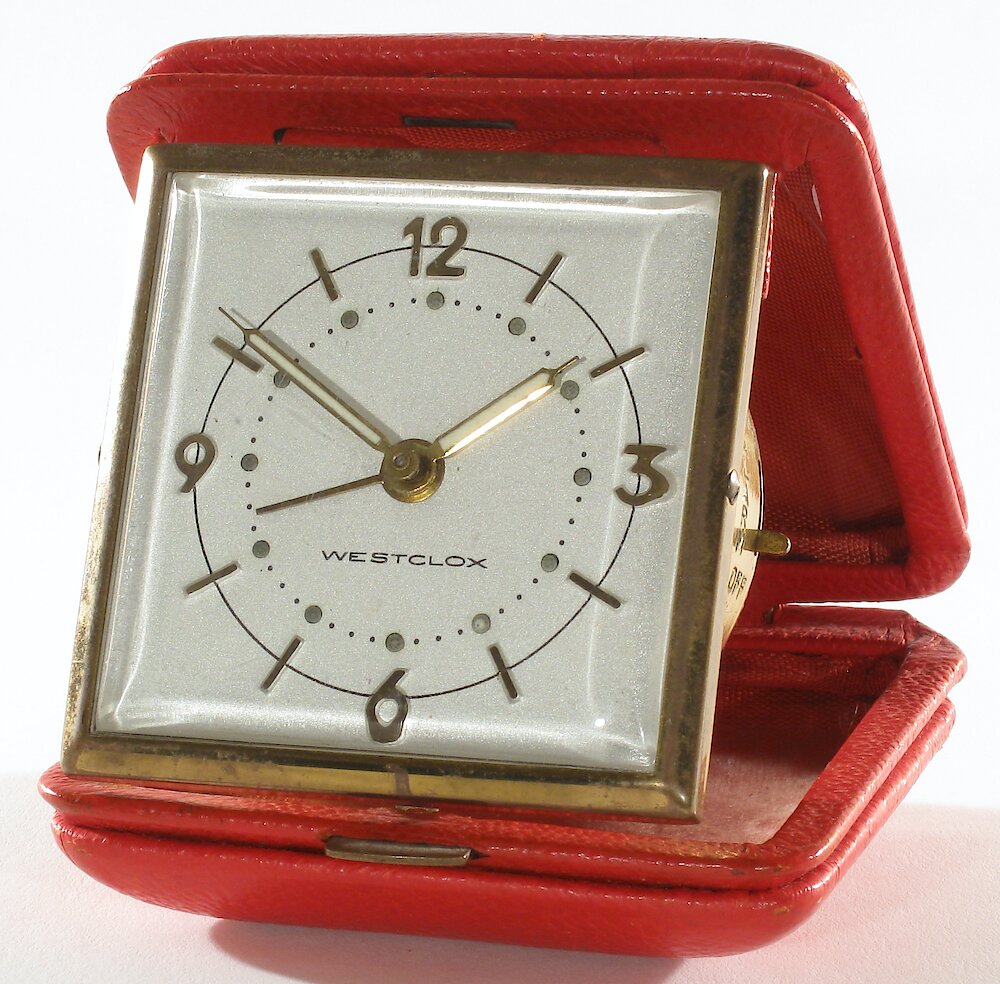 Westclox Travette Red 1959. Westclox Travette Red 1959 Clock Example Photo