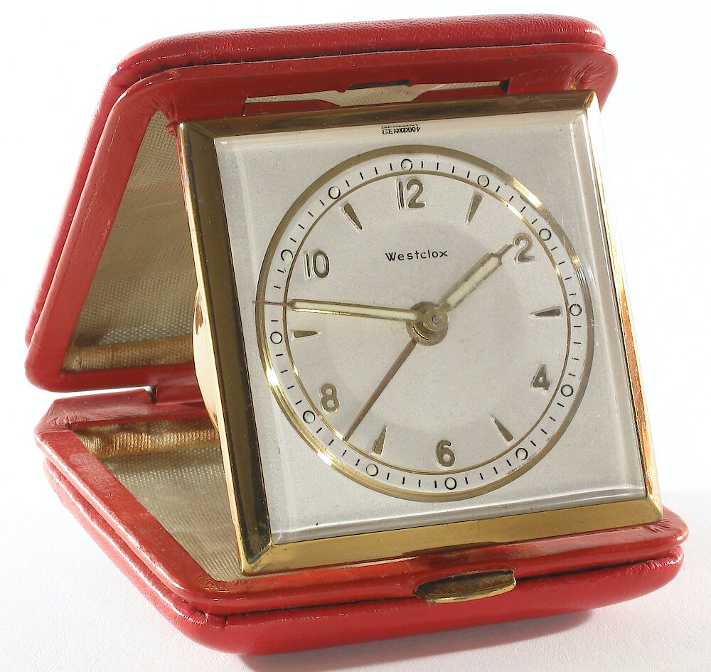 Westclox Travette Red 1959. Westclox Travette Red 1959 Clock Example Photo