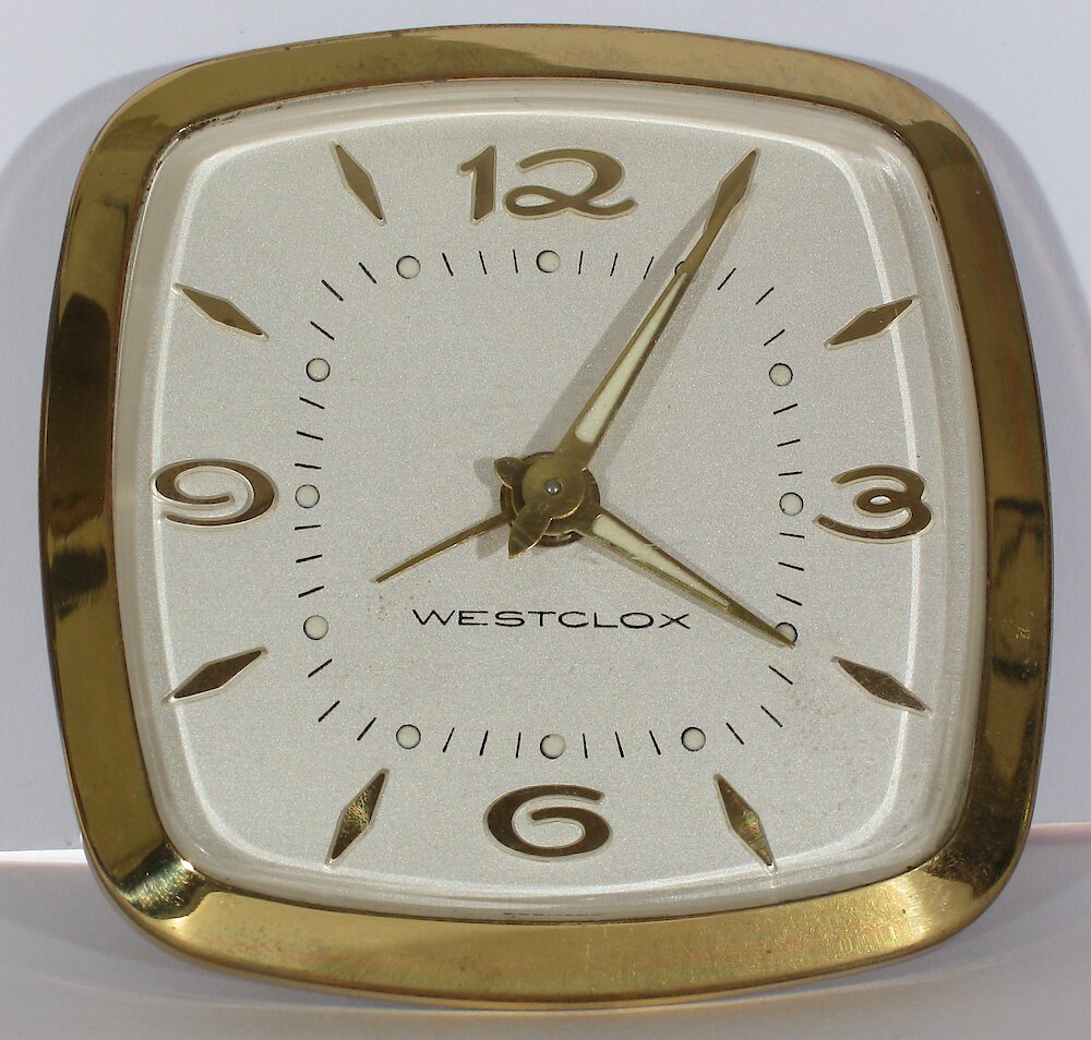 Westclox Travette Deluxe Tan. Westclox Travette Deluxe Tan Clock Example Photo