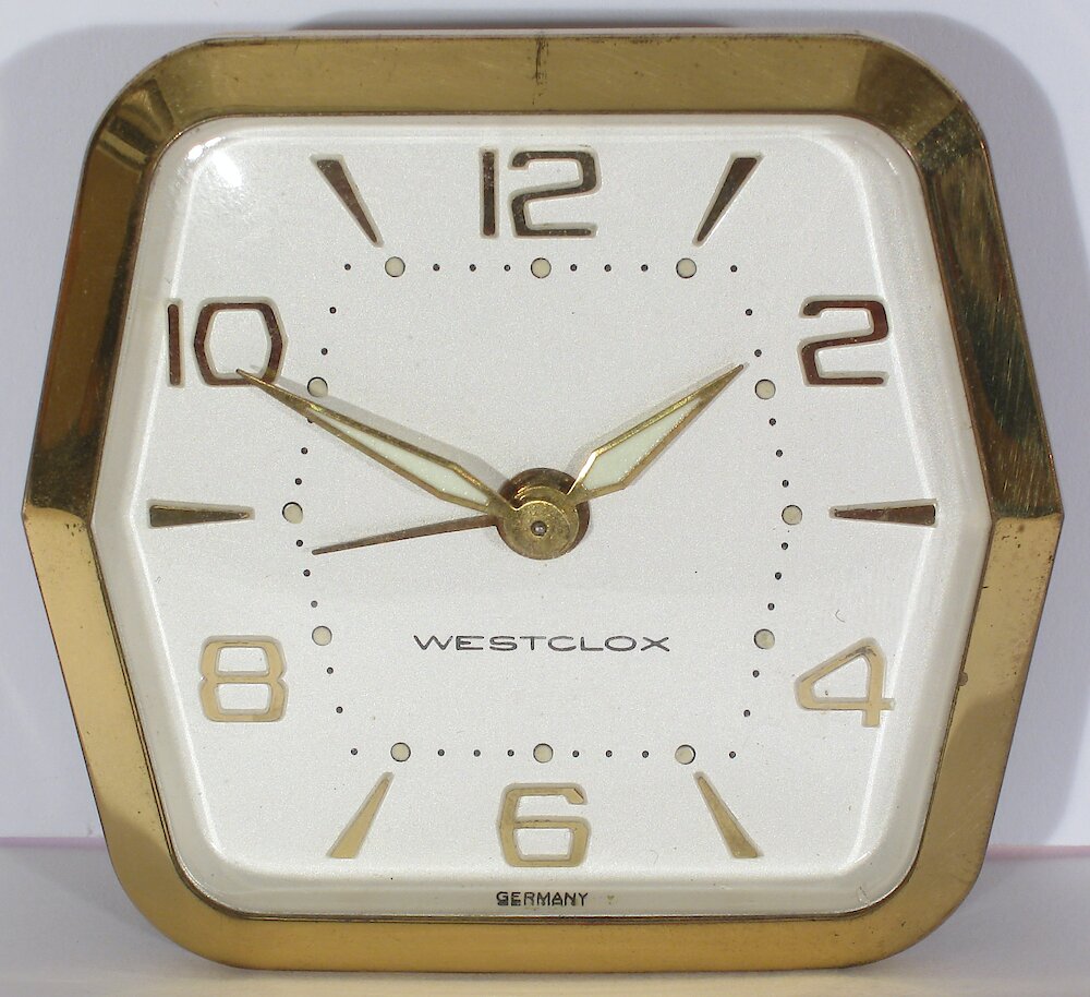 Westclox Travelmate Tan. Westclox Travelmate Tan Clock Example Photo