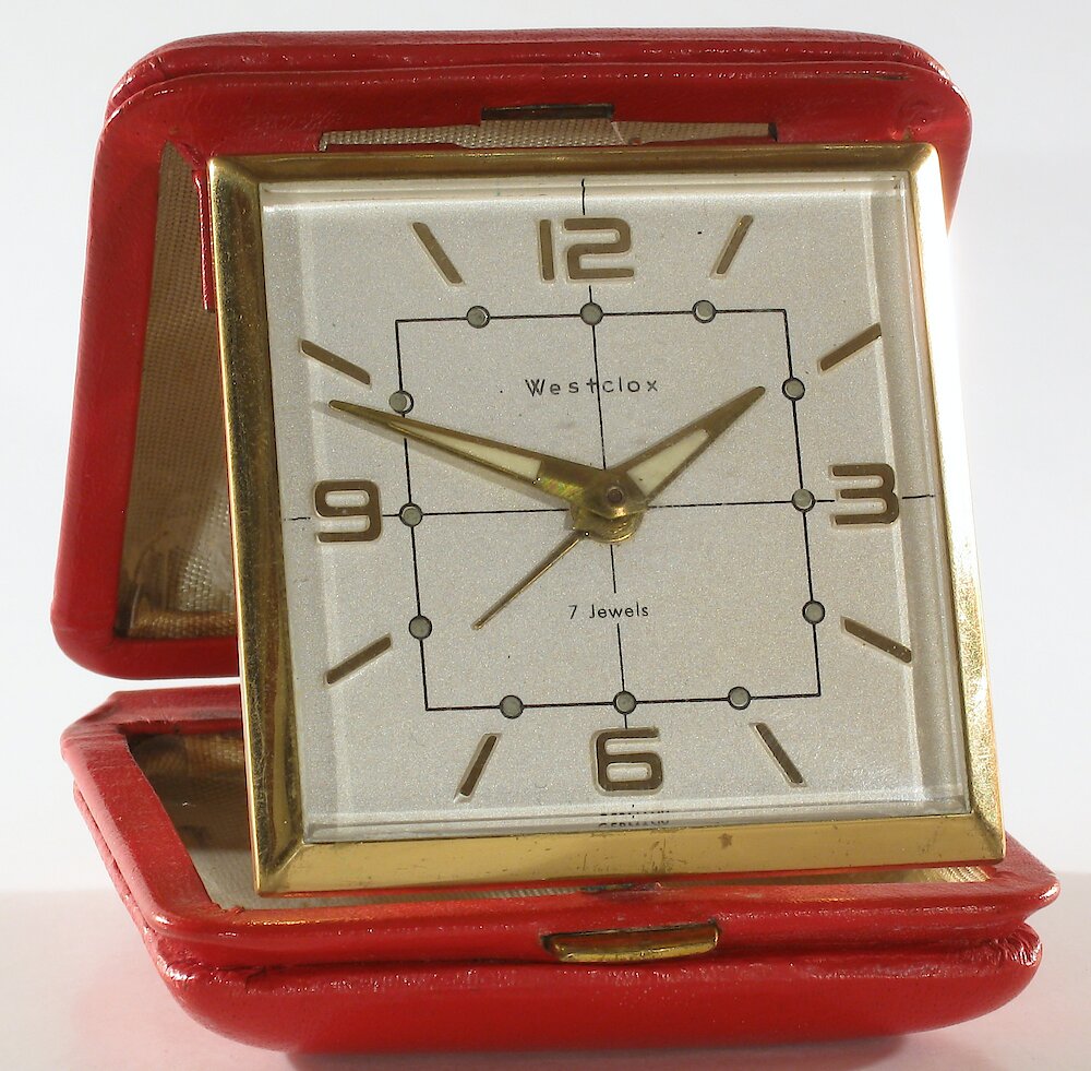 Westclox Travette Red. Westclox Travette Red Clock Example Photo