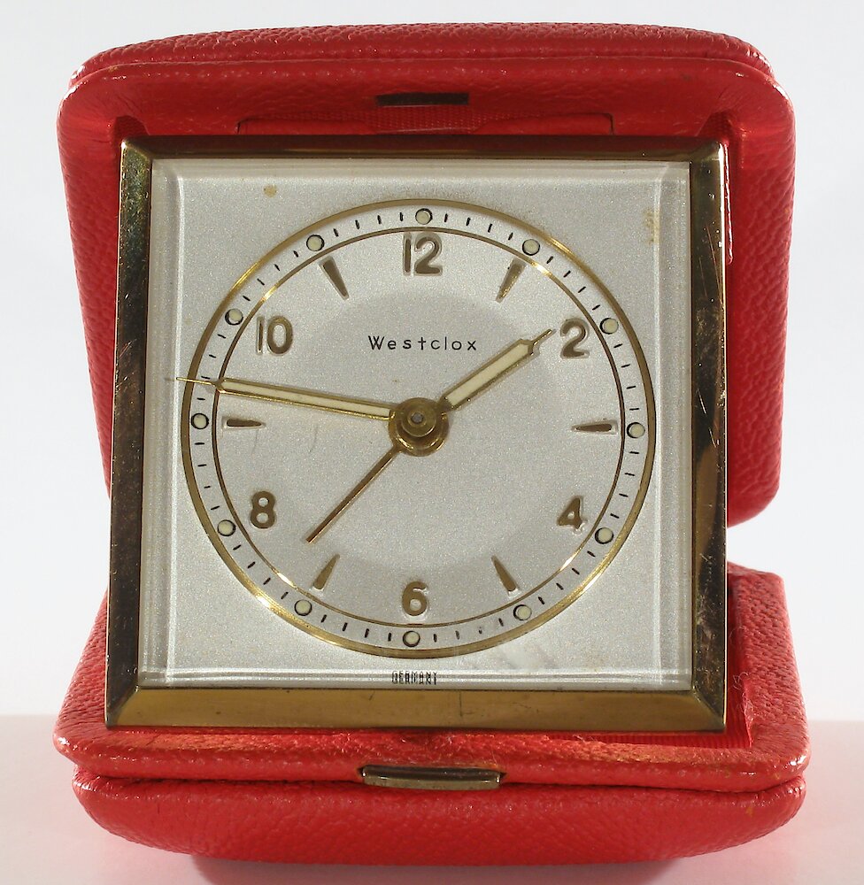 Westclox Travette Red 1959. Westclox Travette Red 1959 Clock Example Photo