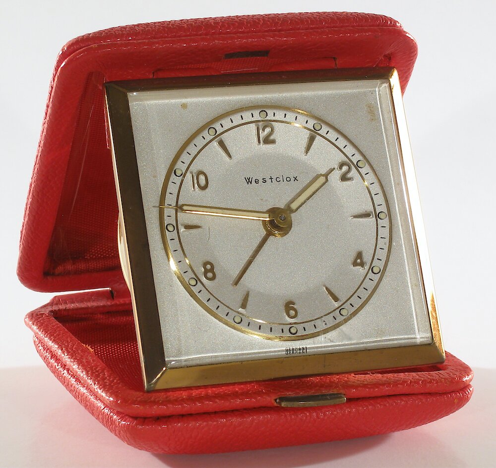 Westclox Travette Red 1959. Westclox Travette Red 1959 Clock Example Photo