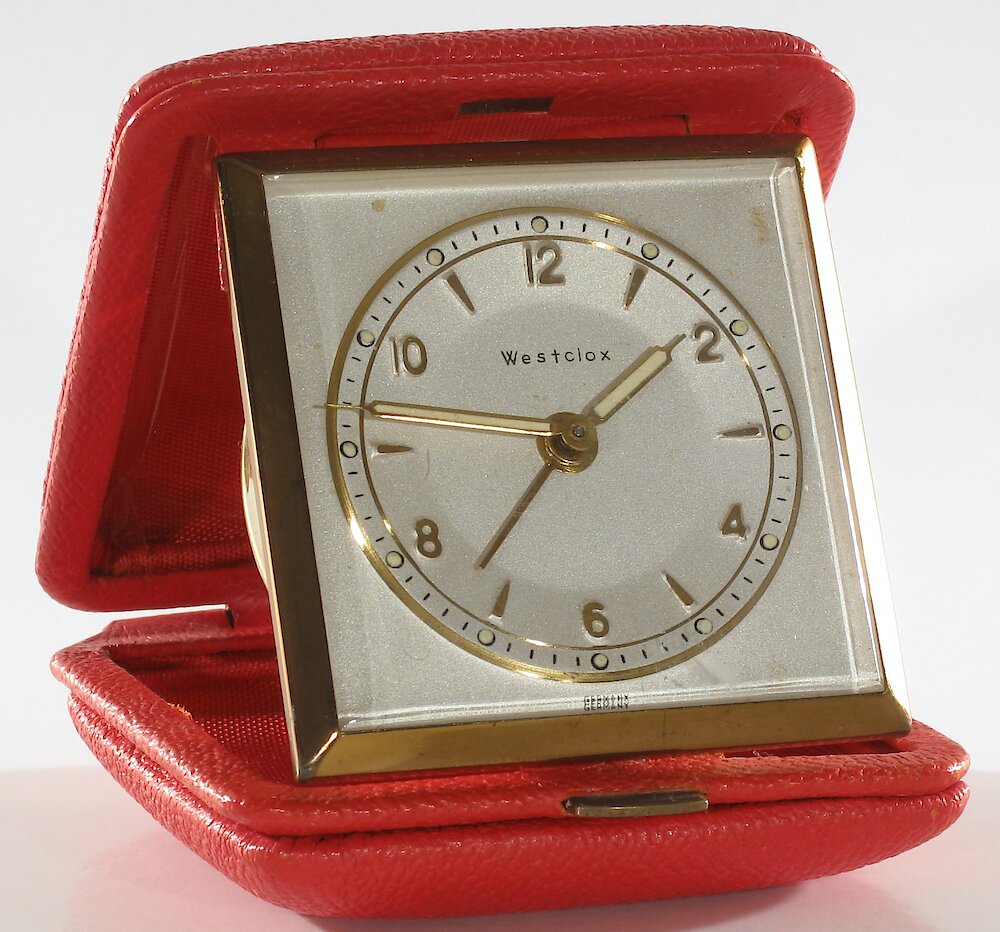 Westclox Travette Red 1959. Westclox Travette Red 1959 Clock Example Photo