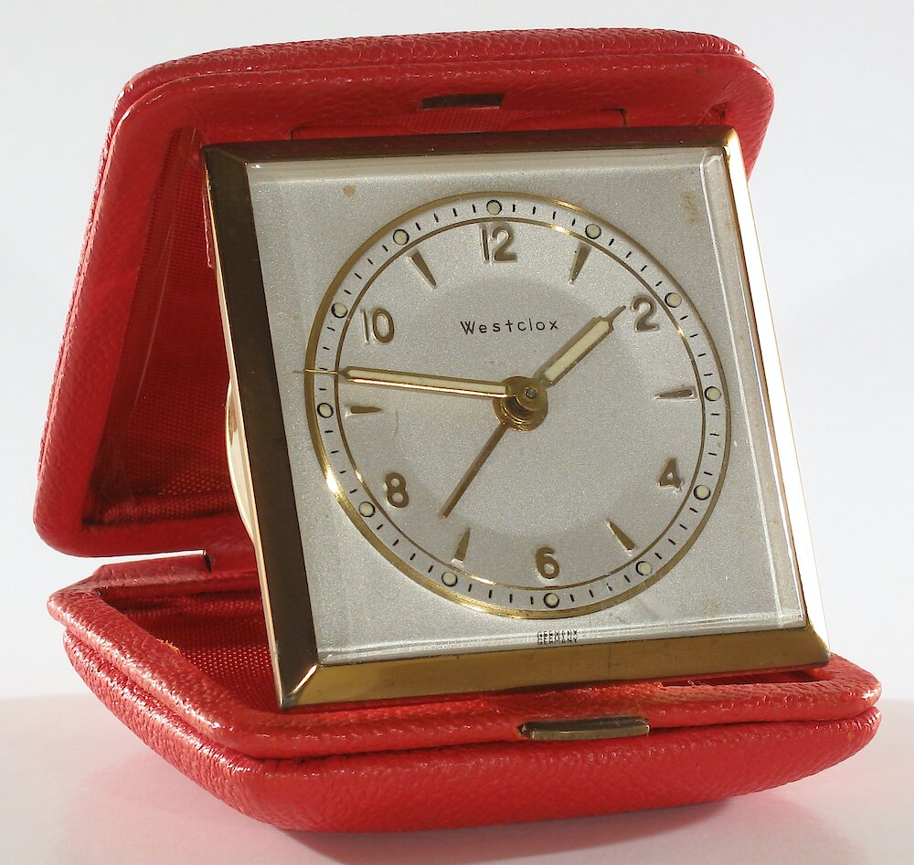 Westclox Travette Red 1959. Westclox Travette Red 1959 Clock Example Photo