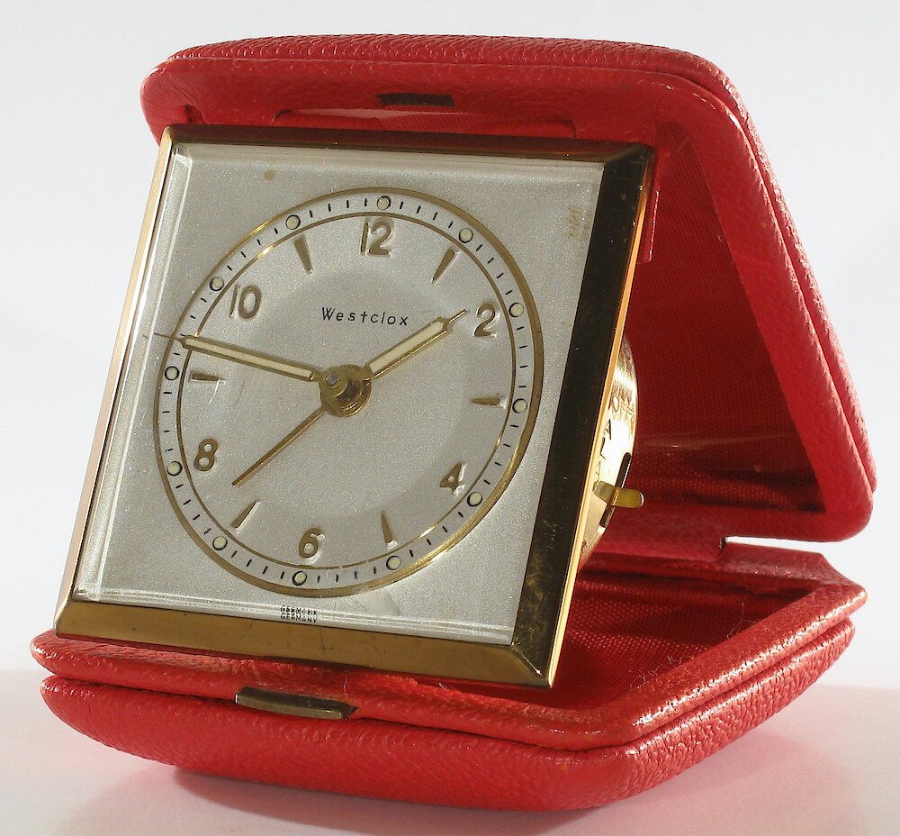 Westclox Travette Red 1959. Westclox Travette Red 1959 Clock Example Photo