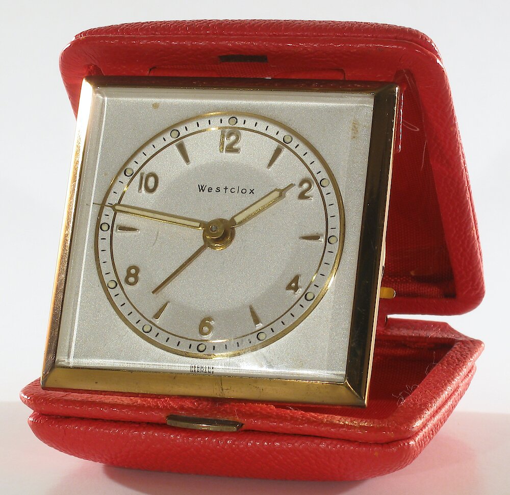 Westclox Travette Red 1959. Westclox Travette Red 1959 Clock Example Photo