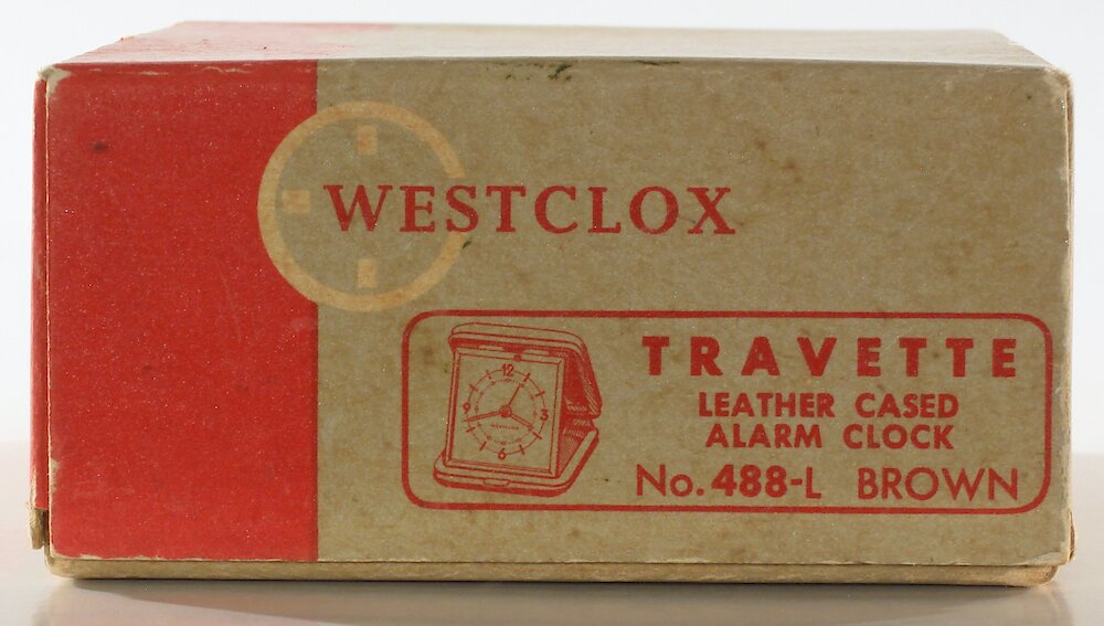 Westclox Travette Brown 1959. Westclox Travette Brown 1959 Clock Example Photo