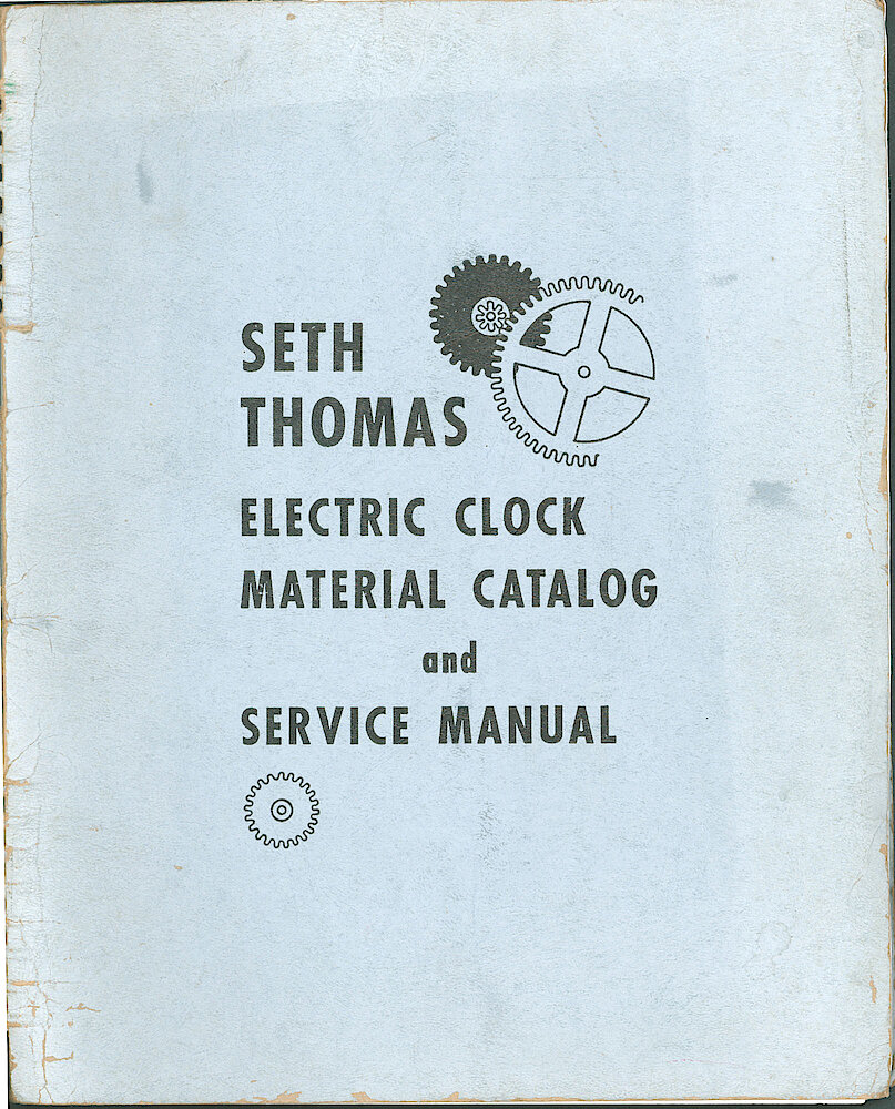 Seth Thomas Electric Clock Material Catalog and Service Manual > Front Cover
