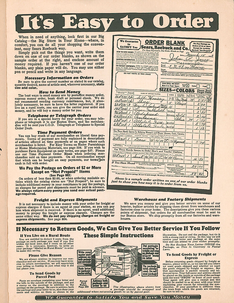 Sears Catalog of Diamonds, Jewelry, Silverware, Watches, Clocks, Optical Goods, Fountain Pens and Thermometers > Inside-Back. It&039;s Easy To Order. Return Instructions.