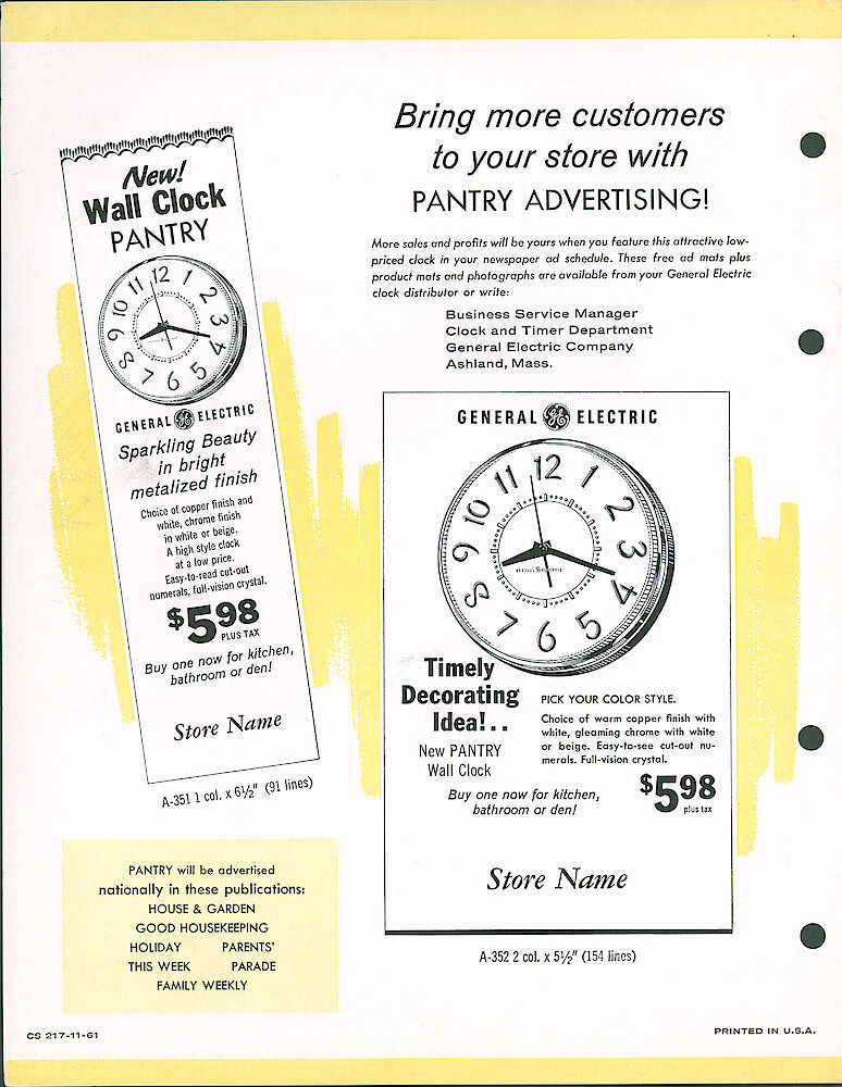 New Pantry Wall Clock > 2. Advertising Information About The Pantry Wall Clock.