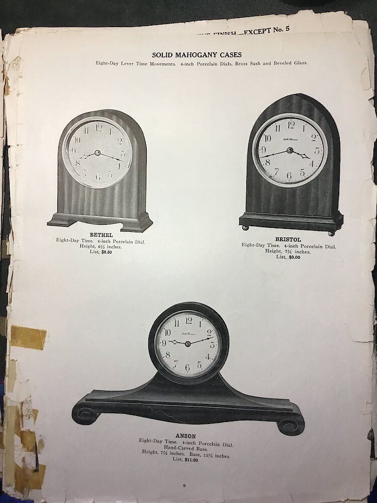 Catalogue No. 707 1915  1916 Seth Thomas Clock Co. (Missing pp. 15, 16, 43 and 44) > 9