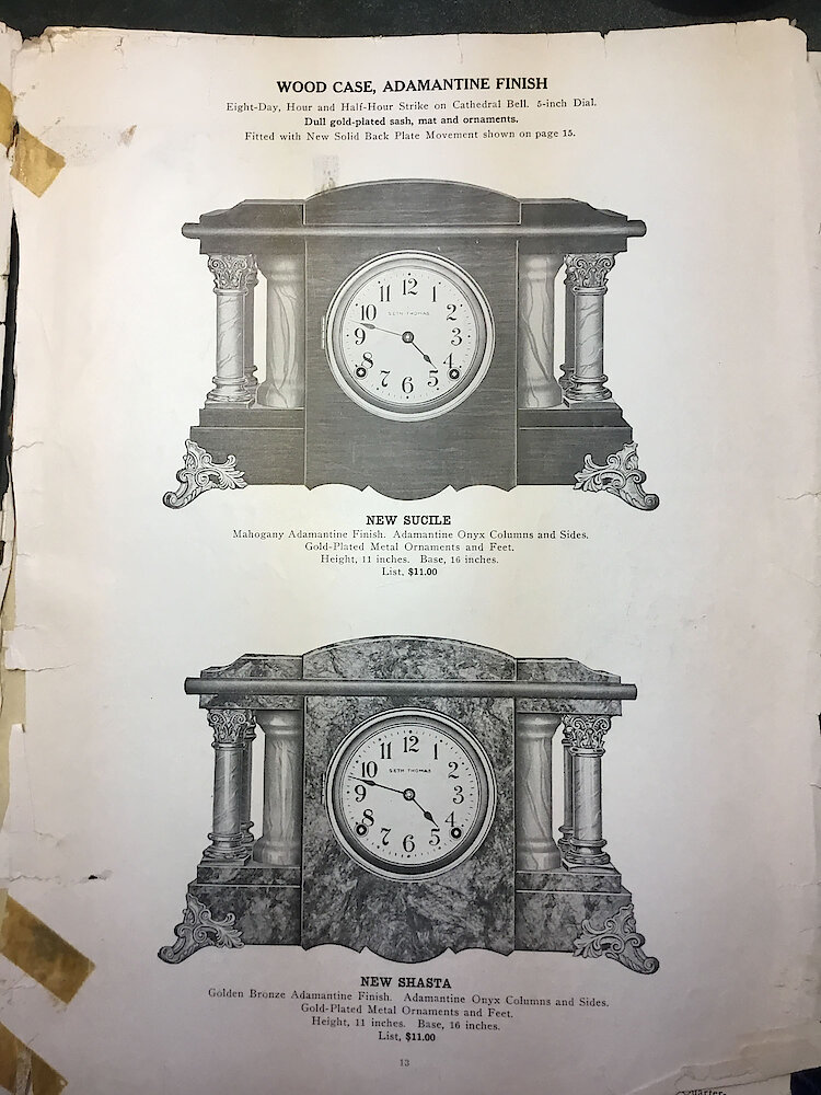Catalogue No. 707 1915  1916 Seth Thomas Clock Co. (Missing pp. 15, 16, 43 and 44) > 13