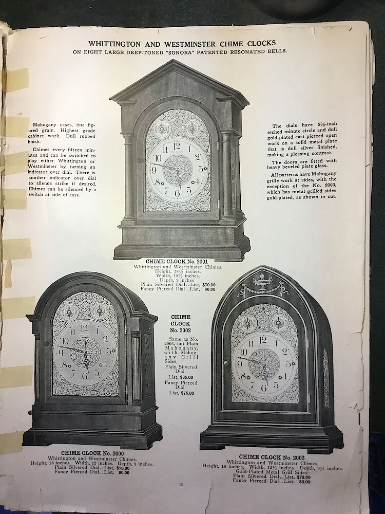 Catalogue No. 707 1915  1916 Seth Thomas Clock Co. (Missing pp. 15, 16, 43 and 44) > 19