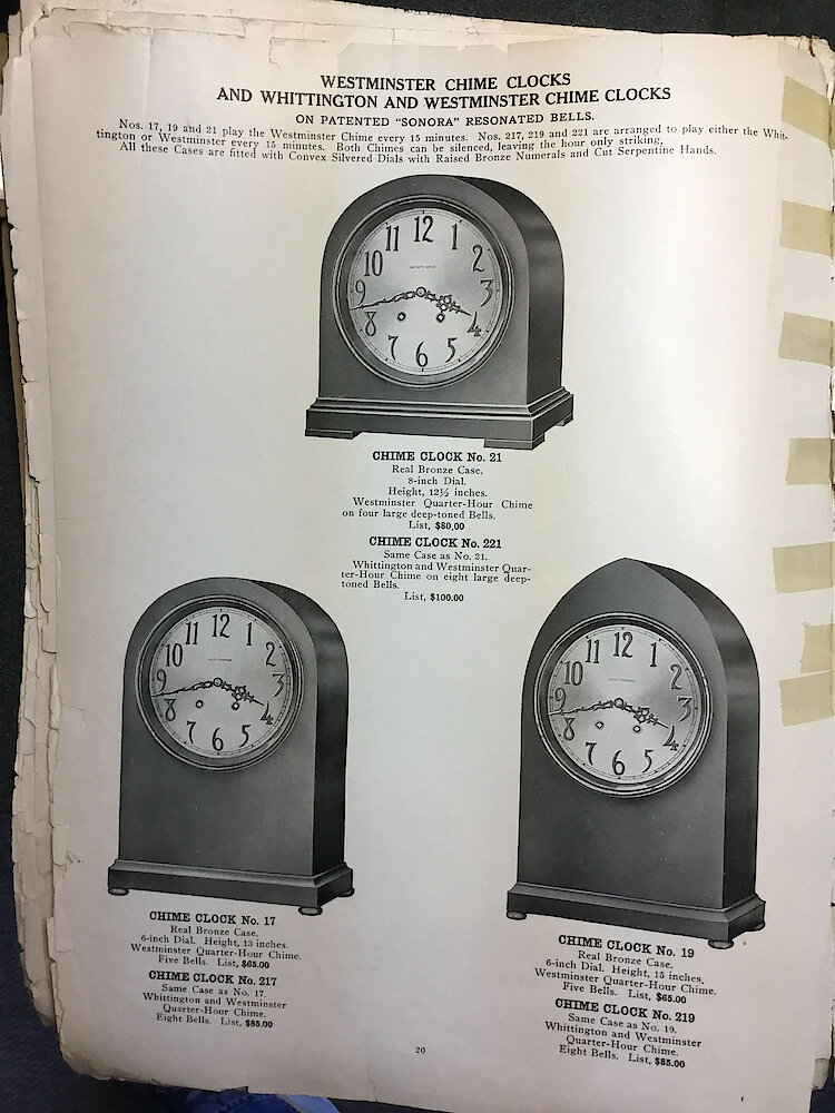 Catalogue No. 707 1915  1916 Seth Thomas Clock Co. (Missing pp. 15, 16, 43 and 44) > 20
