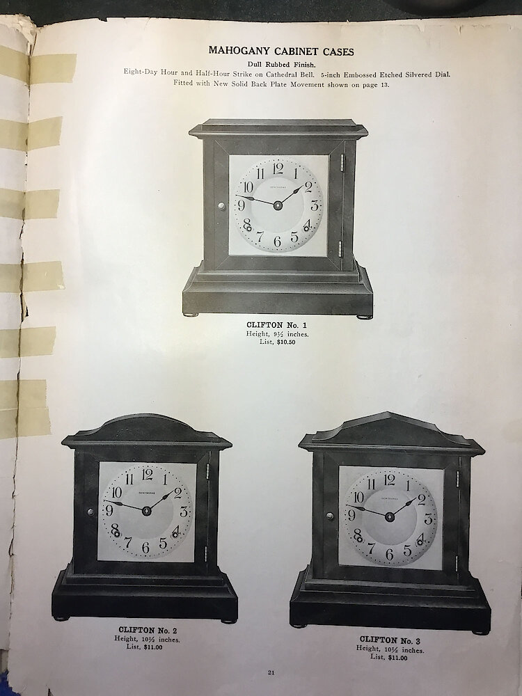 Catalogue No. 707 1915  1916 Seth Thomas Clock Co. (Missing pp. 15, 16, 43 and 44) > 21