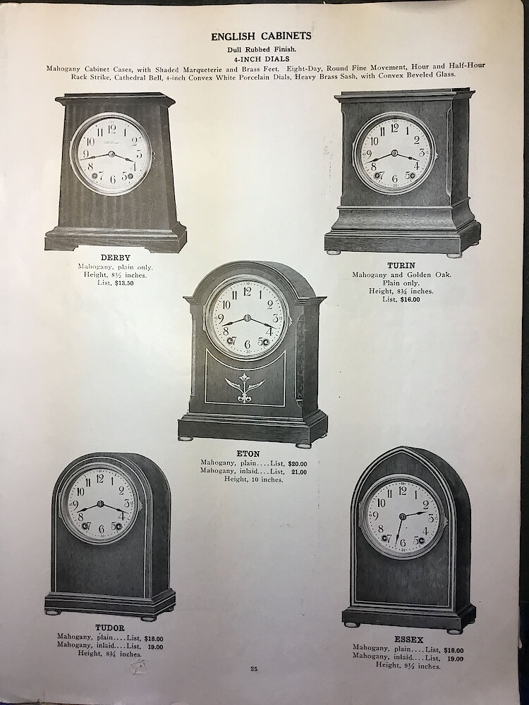 Catalogue No. 707 1915  1916 Seth Thomas Clock Co. (Missing pp. 15, 16, 43 and 44) > 25