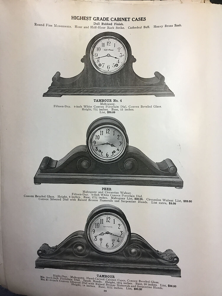 Catalogue No. 707 1915  1916 Seth Thomas Clock Co. (Missing pp. 15, 16, 43 and 44) > 28