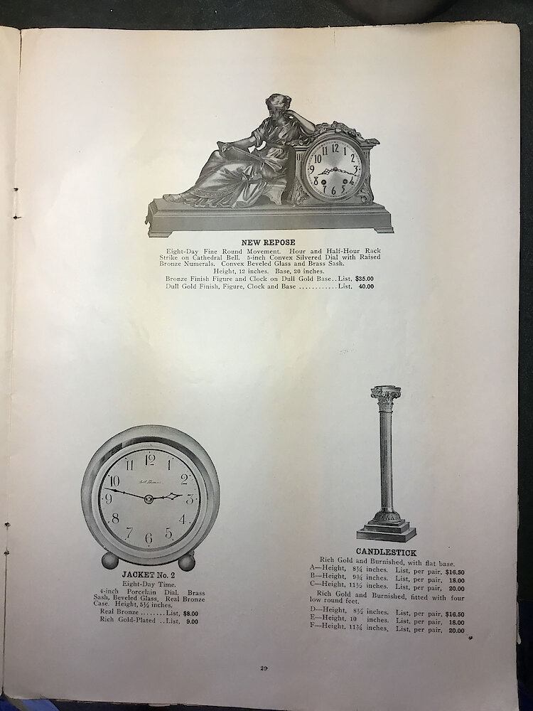 Catalogue No. 707 1915  1916 Seth Thomas Clock Co. (Missing pp. 15, 16, 43 and 44) > 29