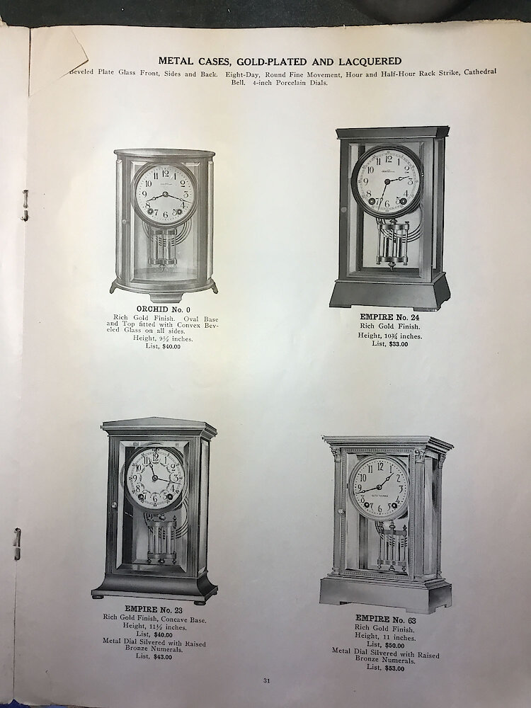 Catalogue No. 707 1915  1916 Seth Thomas Clock Co. (Missing pp. 15, 16, 43 and 44) > 31