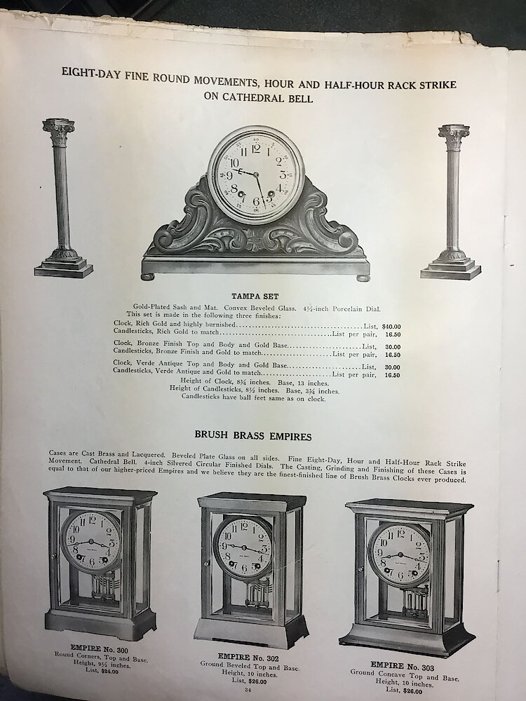 Catalogue No. 707 1915  1916 Seth Thomas Clock Co. (Missing pp. 15, 16, 43 and 44) > 34