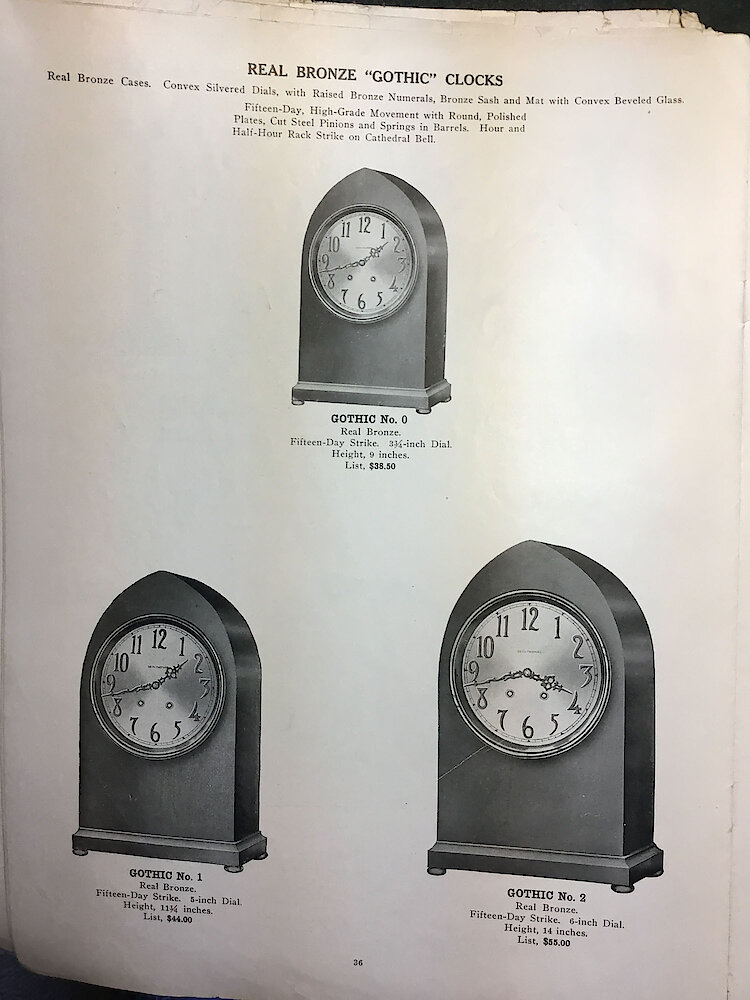 Catalogue No. 707 1915  1916 Seth Thomas Clock Co. (Missing pp. 15, 16, 43 and 44) > 36